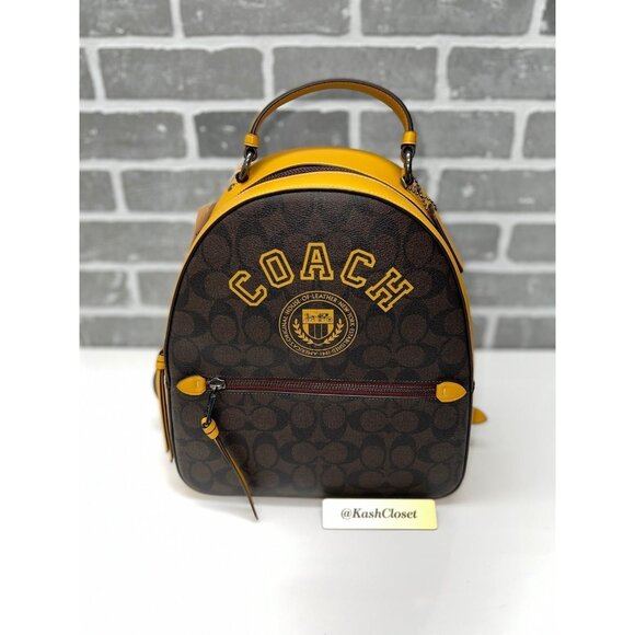 Coach Jordyn Backpack In Signature Canvas Brown Buttercup - Picture 2 of 11